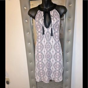 High open neck sleeveless dress